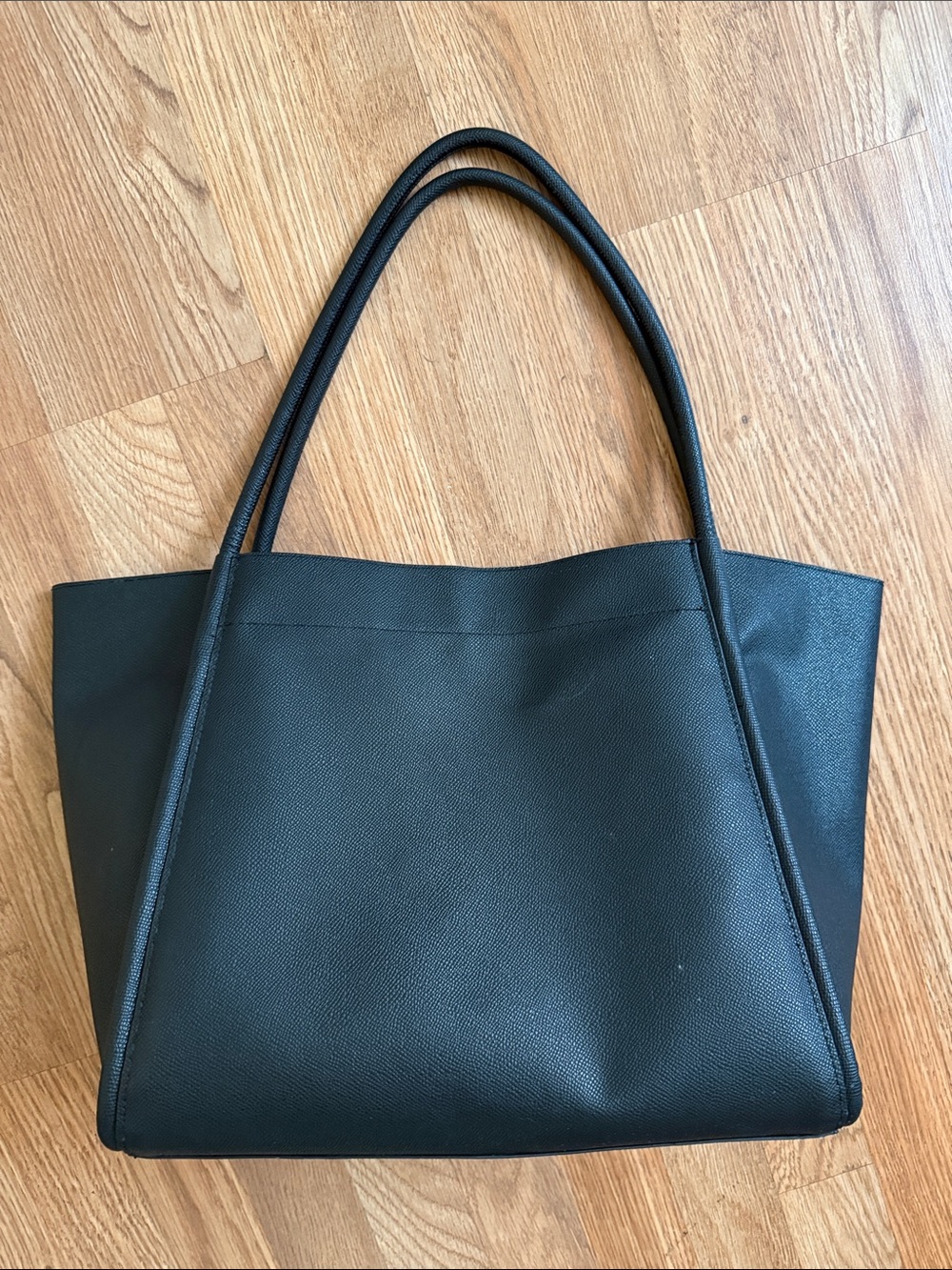 Black vegan Leather tote